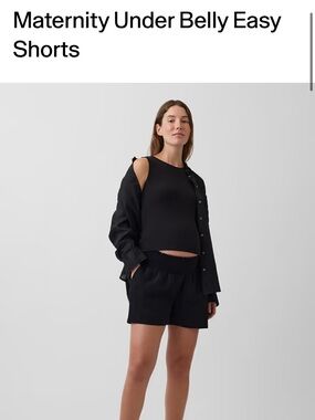 GAP Maternity Under Belly Easy Shorts - Black